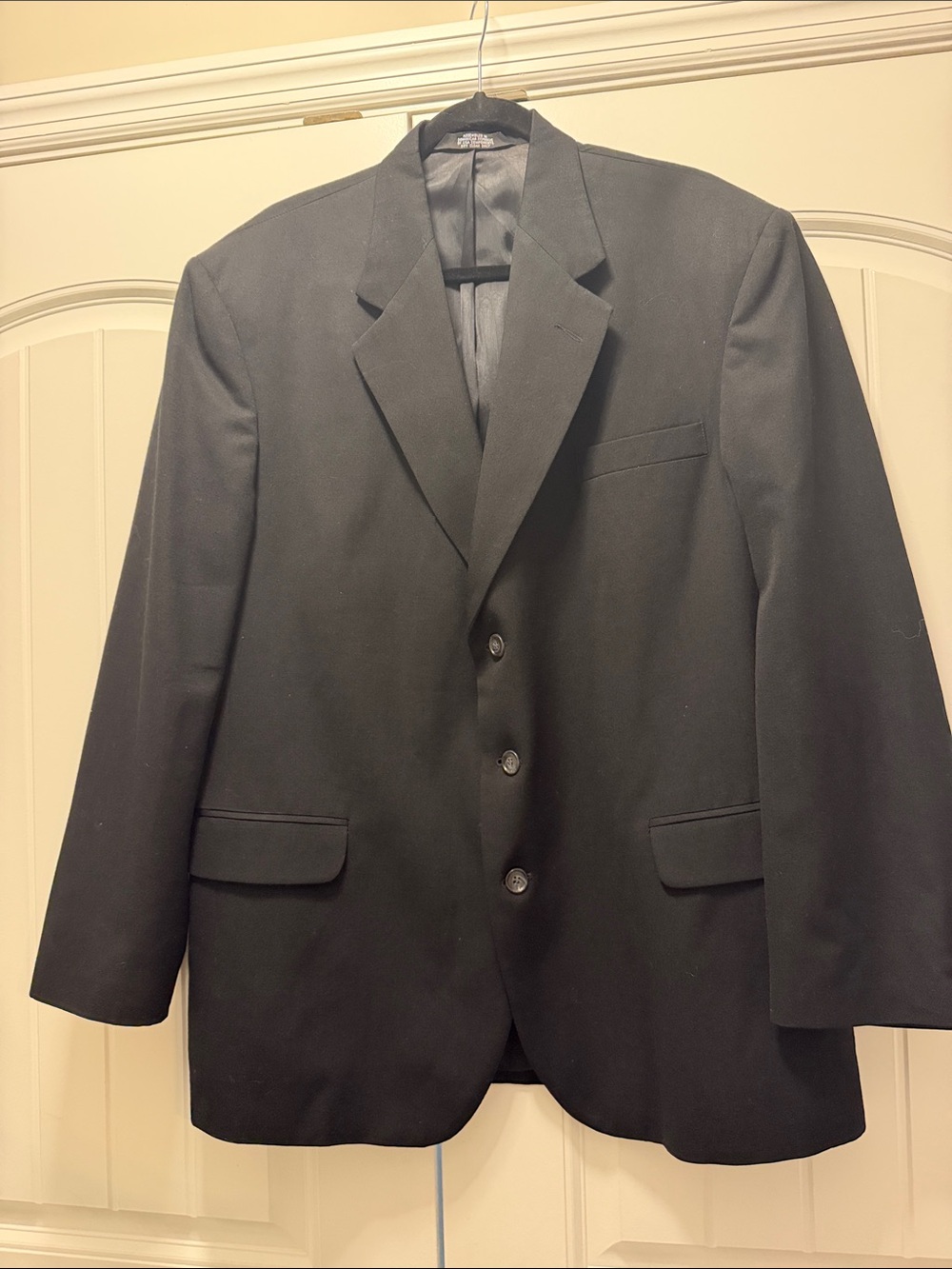 Haggar Black Three-Button Sport Coat Blazer 46R